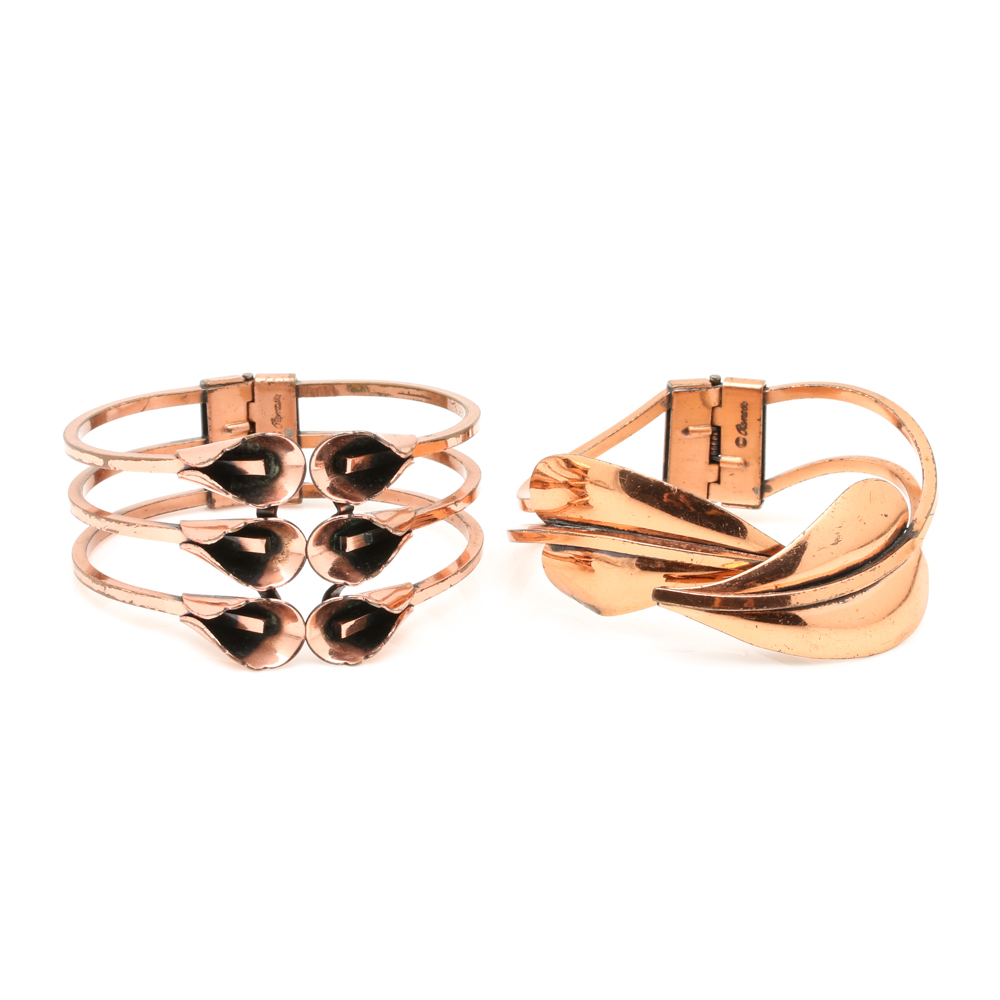 Collection of Copper Jewelry Including Matisse and Renoir