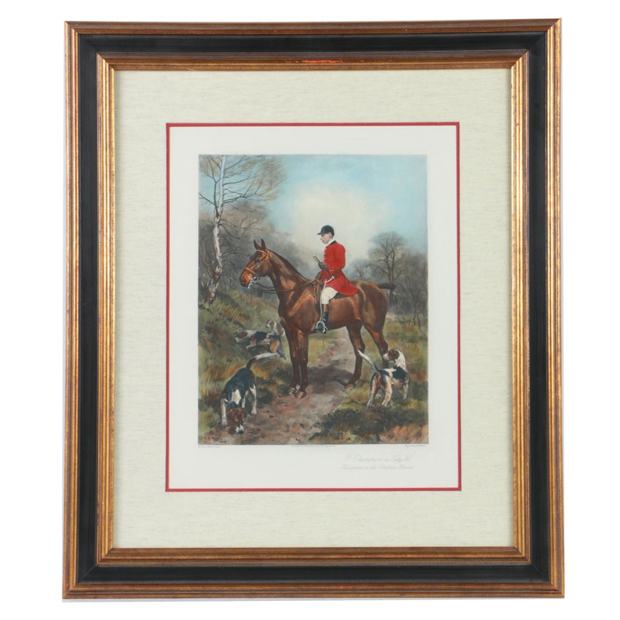 Color Lithograph on Paper after Alfred G.Haigh "F. Champion On 'Tally Ho'"