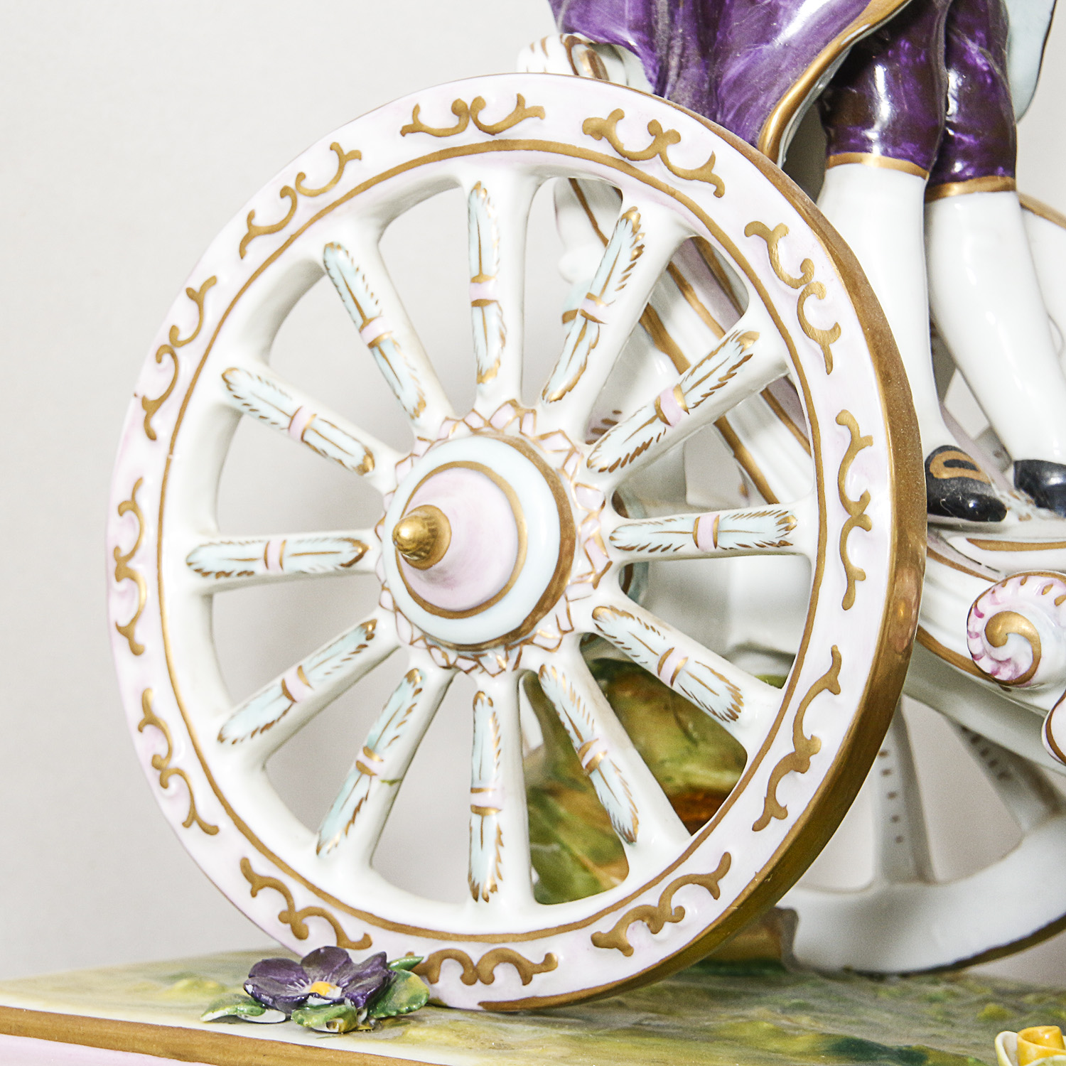 Antique Porcelain Rudolstadt Volkstedt Horse and Carriage Figurine