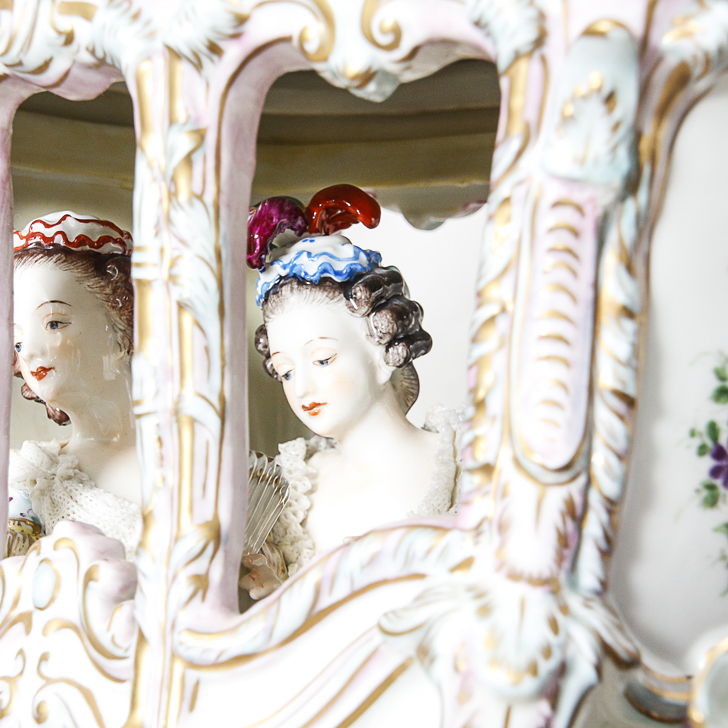 Antique Porcelain Rudolstadt Volkstedt Horse and Carriage Figurine