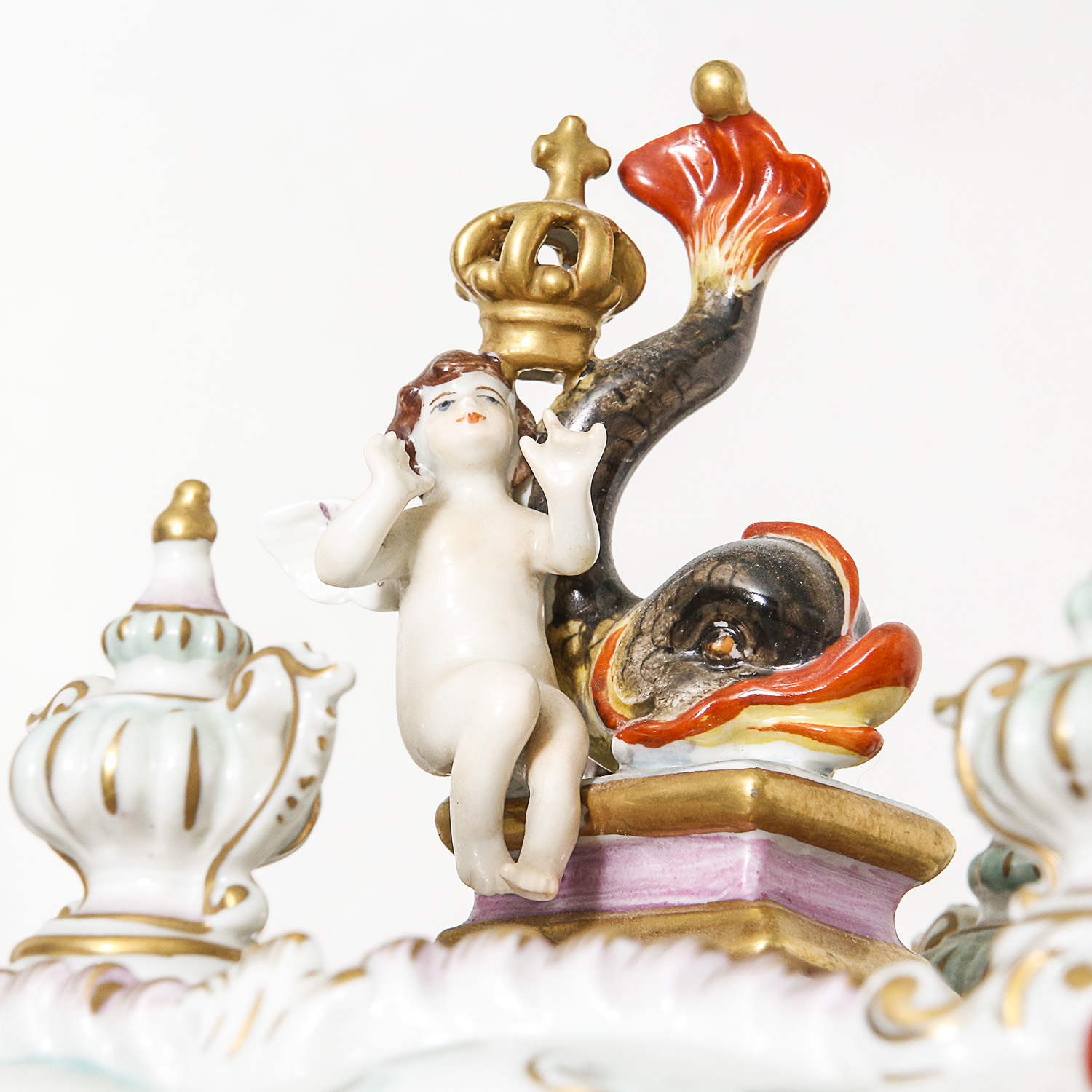 Antique Porcelain Rudolstadt Volkstedt Horse and Carriage Figurine