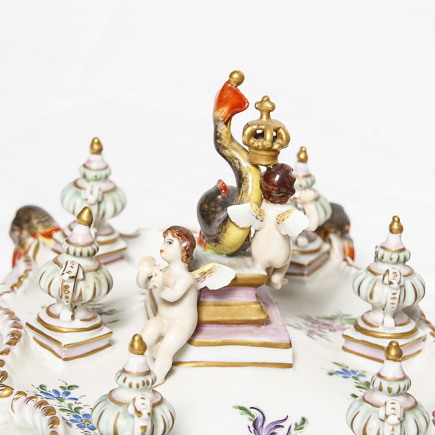 Antique Porcelain Rudolstadt Volkstedt Horse and Carriage Figurine