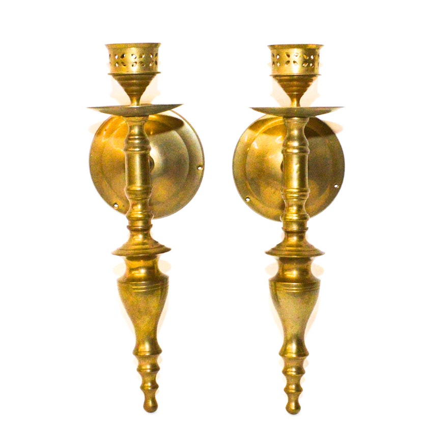 PRIORITY-Pair of Brass Candle Sconces