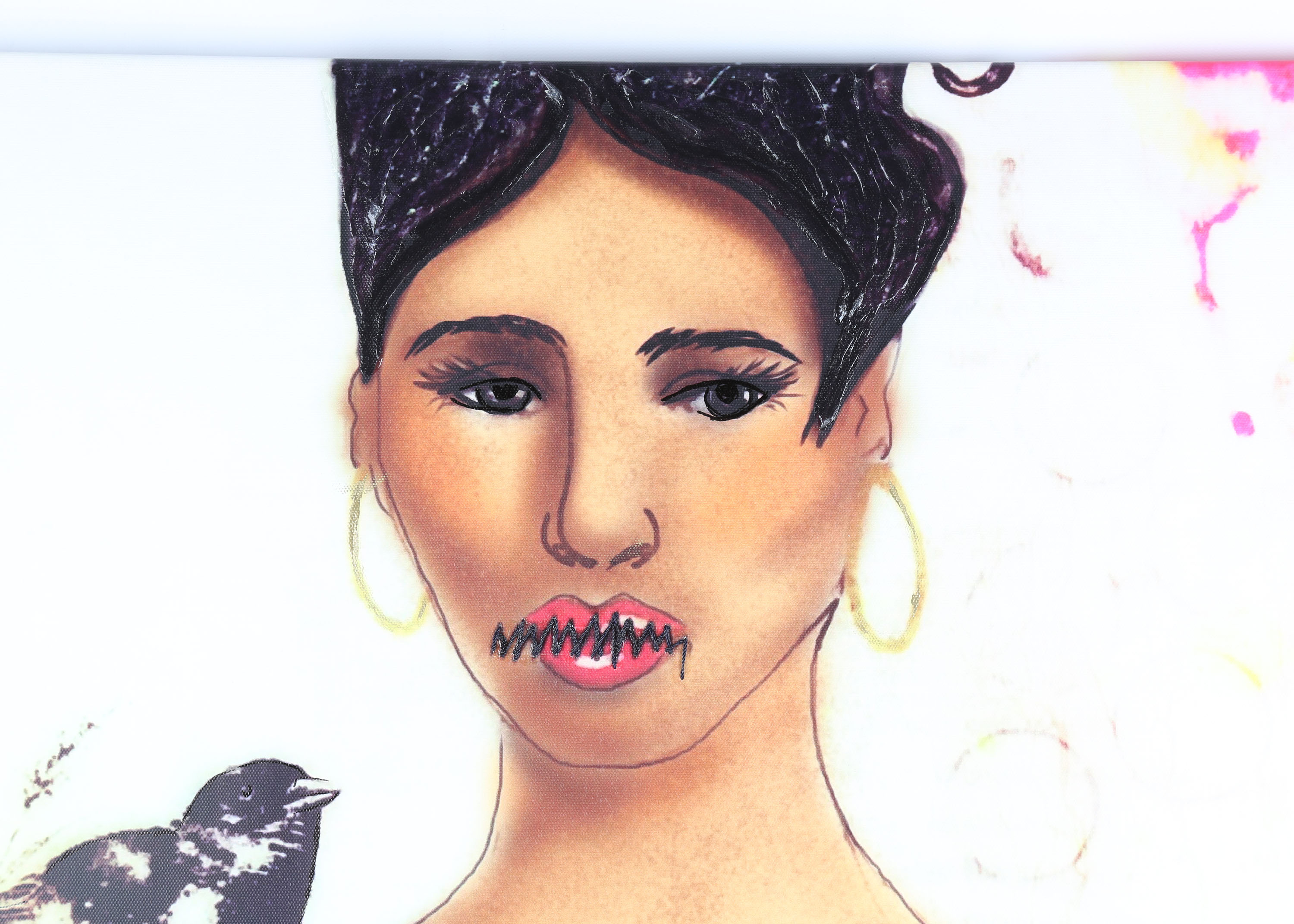 Kimberly Tradigital Mixed Media On Canvas "The Keeper of Secrets"