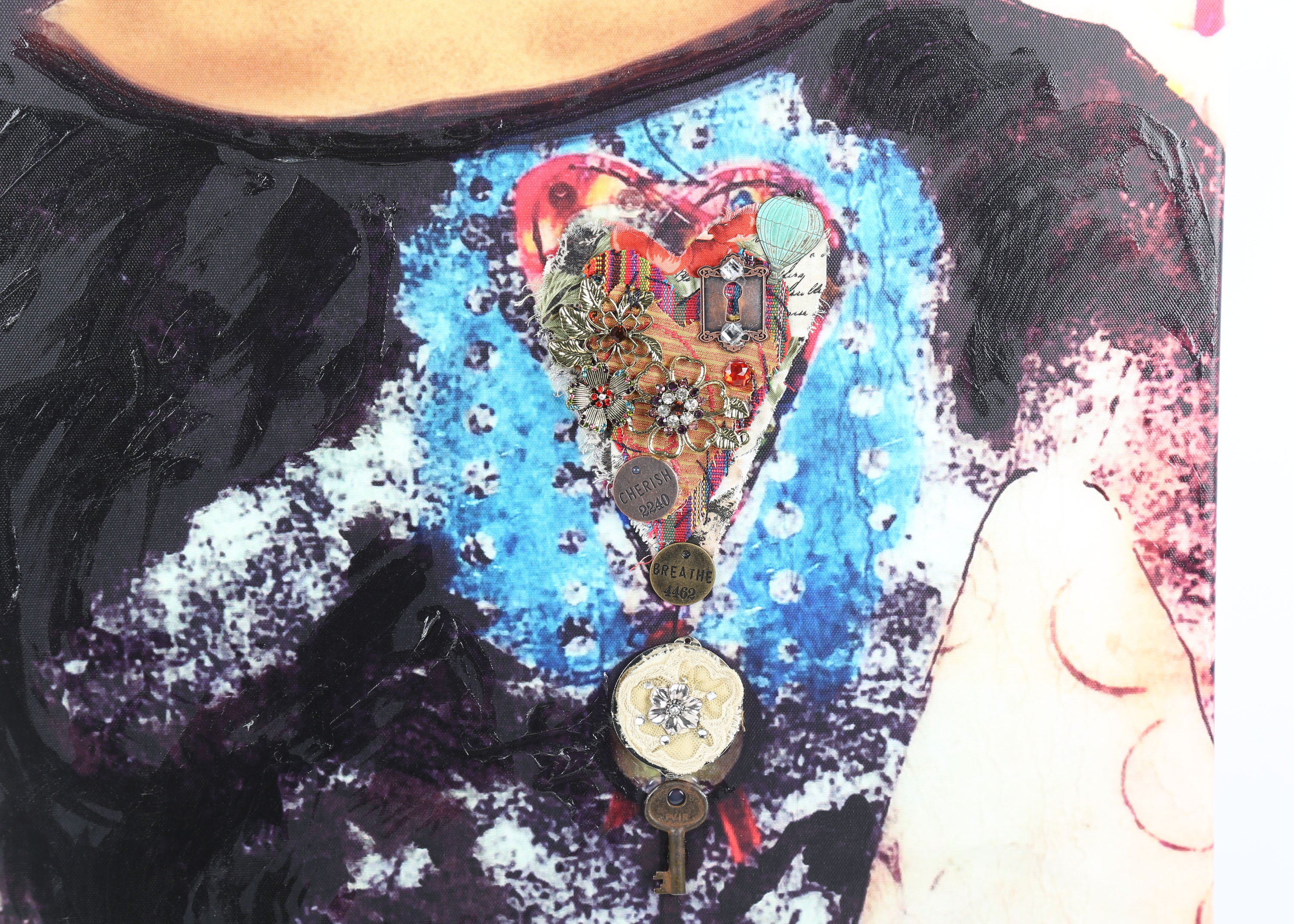 Kimberly Tradigital Mixed Media On Canvas "The Keeper of Secrets"