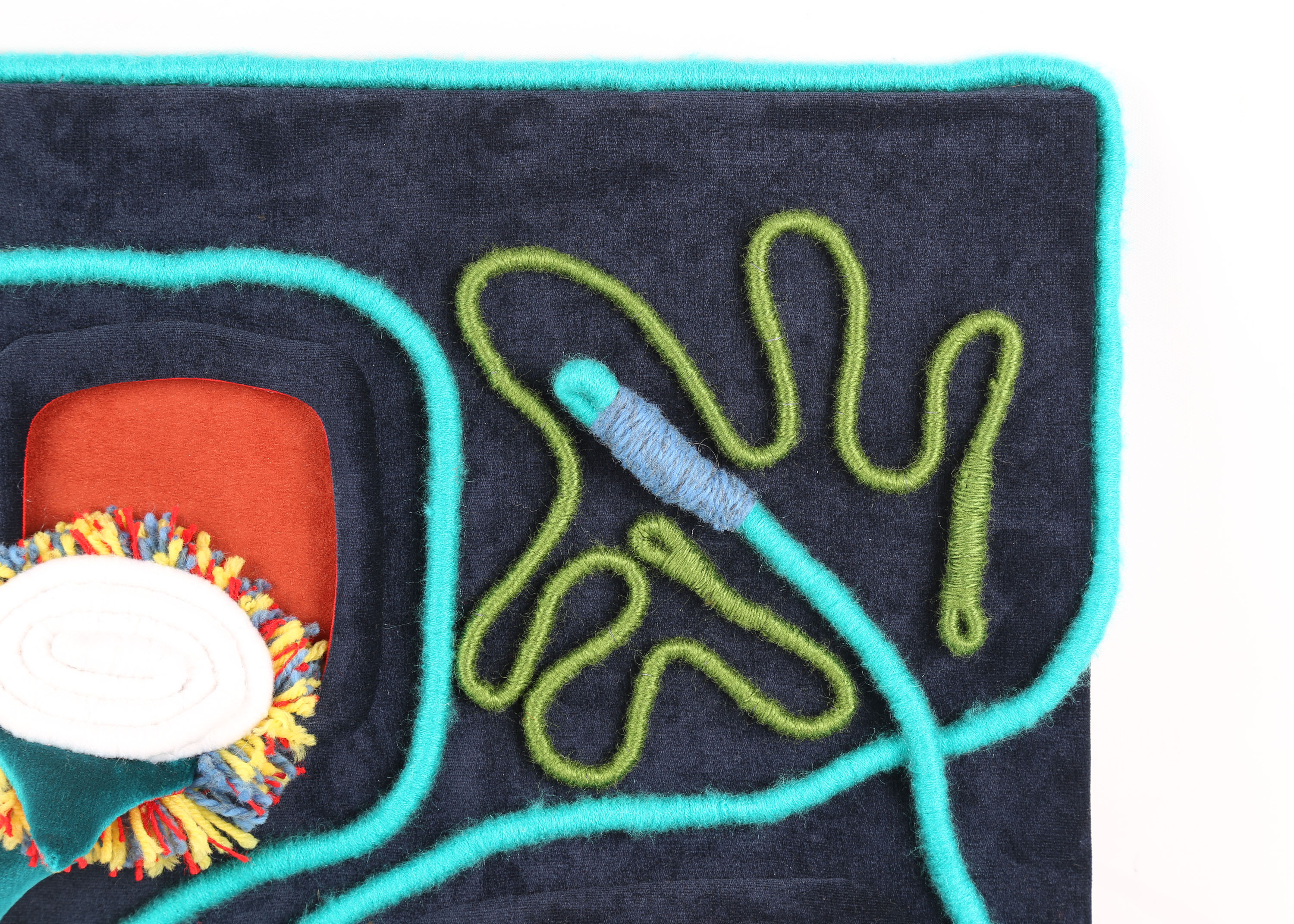 Debbie Stairs Abstract Textile "The Blues"