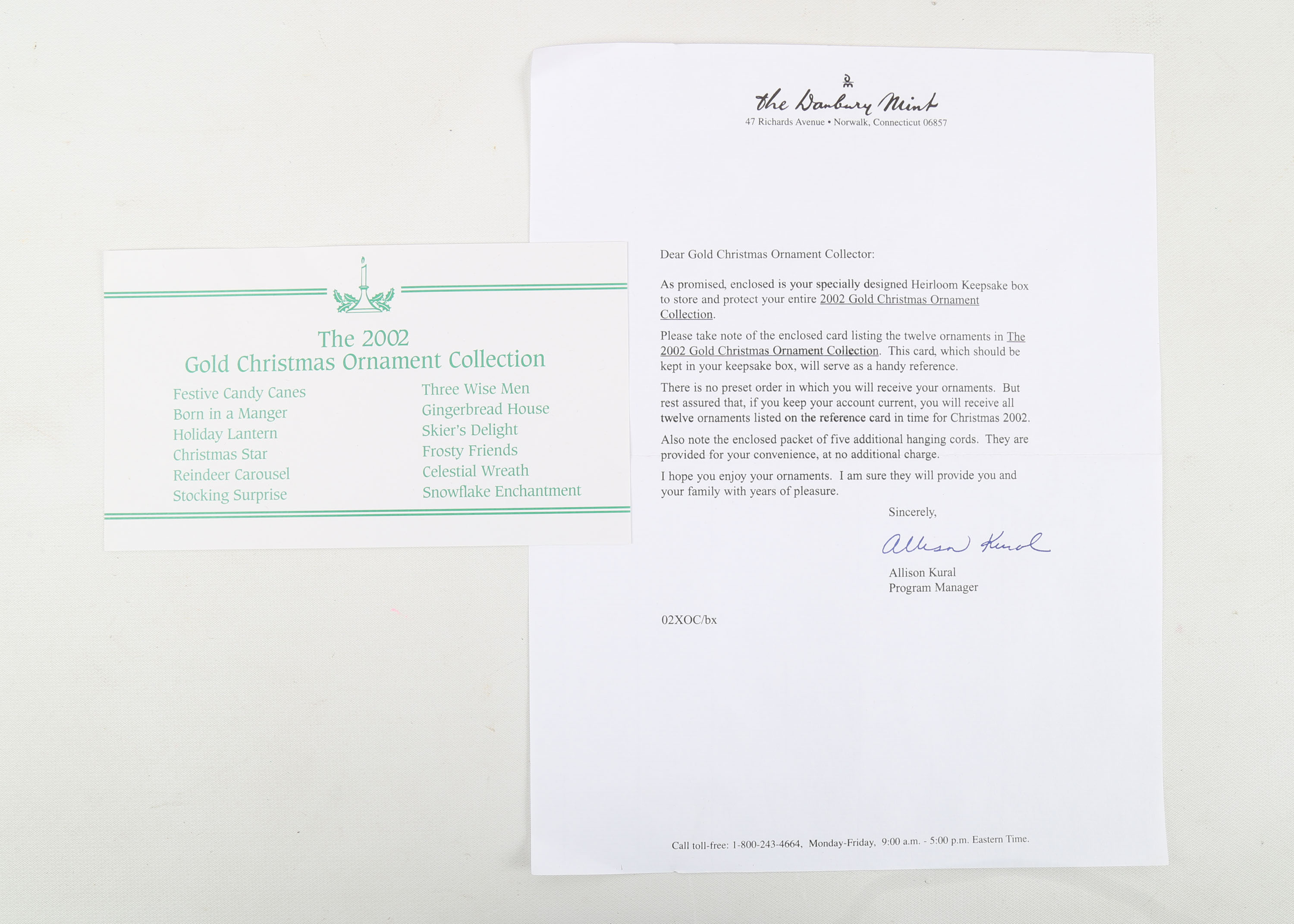 The Danbury Mint 2002 Christmas Ornament Collection