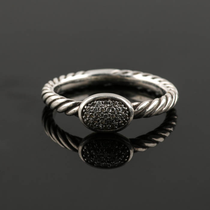 David Yurman Sterling Silver Diamond Ring