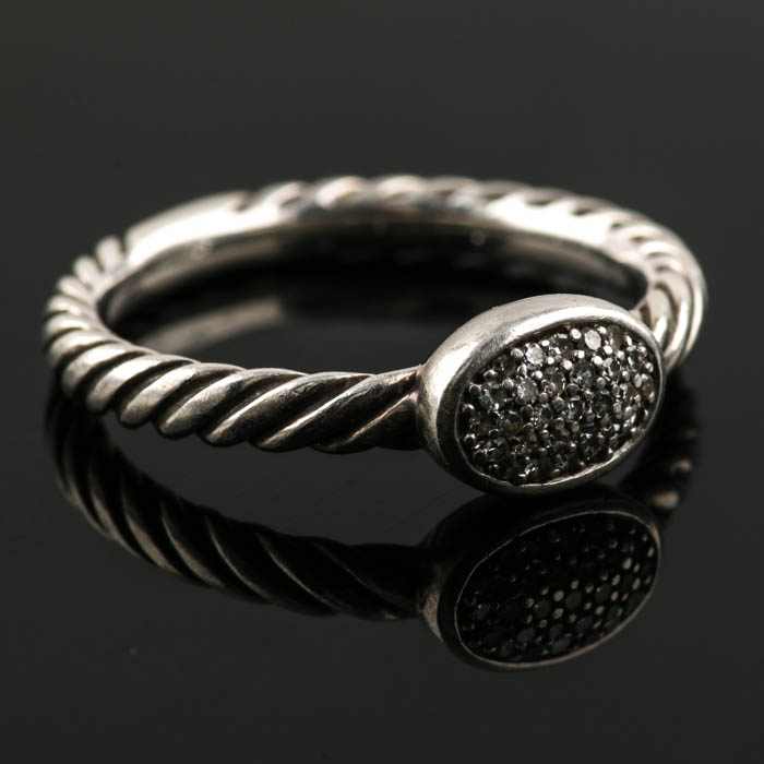 David Yurman Sterling Silver Diamond Ring