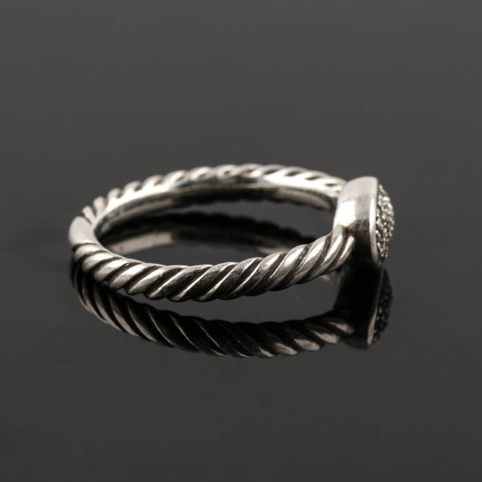 David Yurman Sterling Silver Diamond Ring