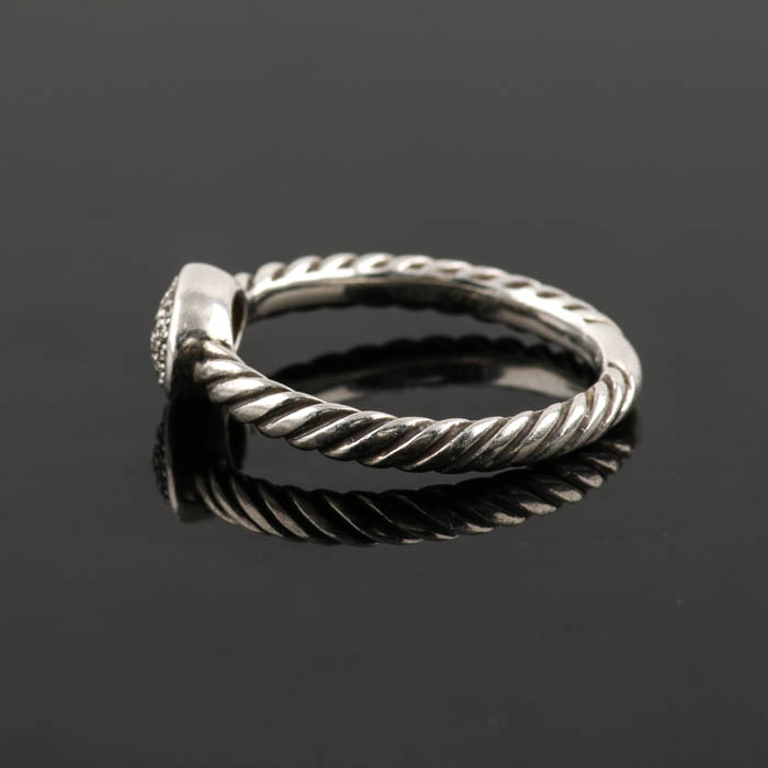 David Yurman Sterling Silver Diamond Ring