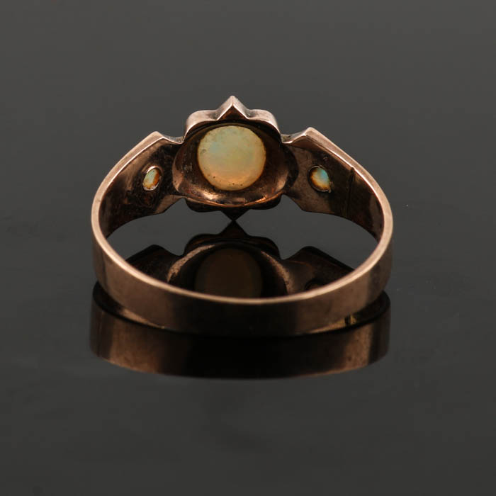 10K Rose Gold Opal Ring and Ankh Cross Pendant