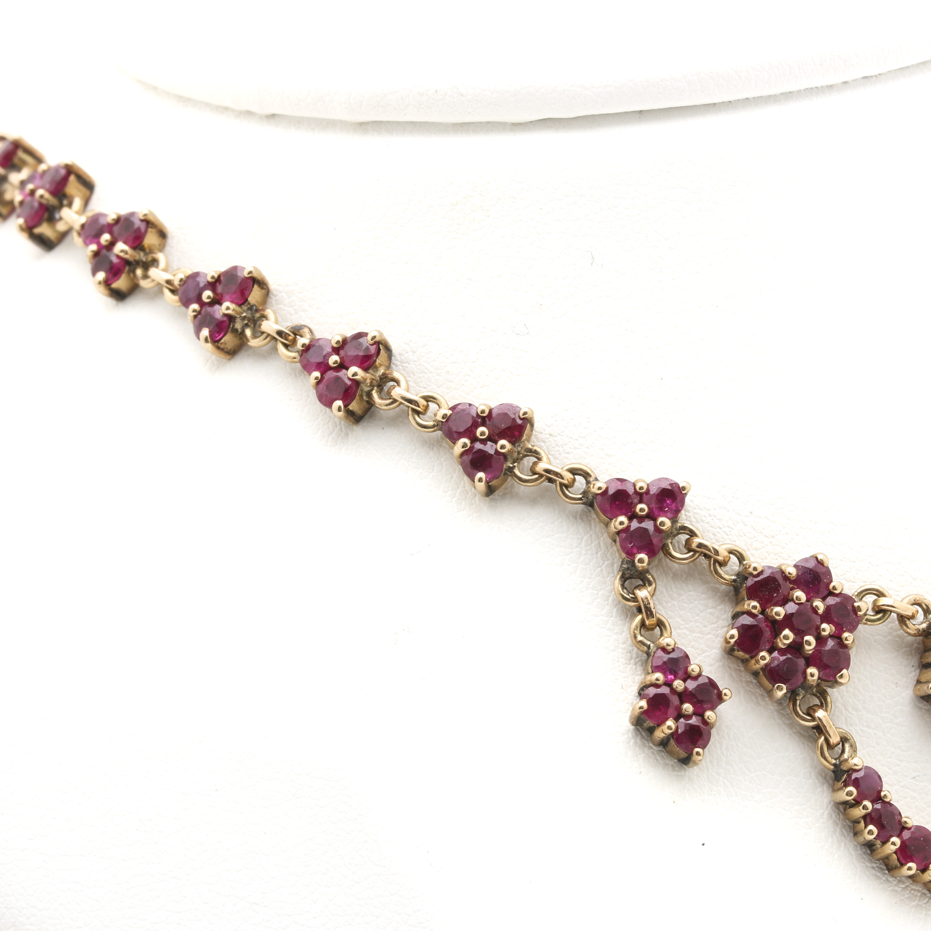 14K and 18K Yellow Gold Ruby Necklace