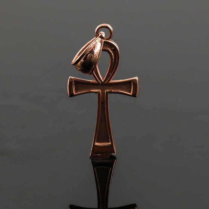 10K Rose Gold Opal Ring and Ankh Cross Pendant
