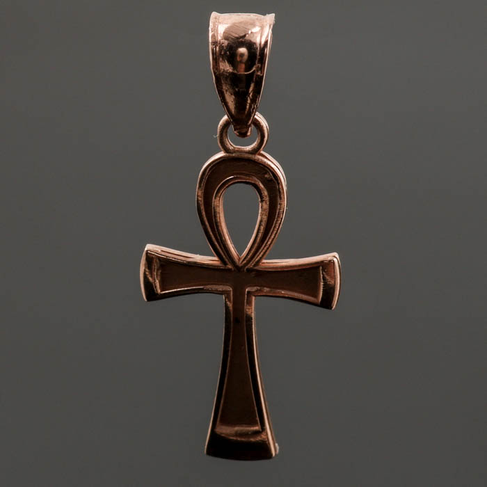 10K Rose Gold Opal Ring and Ankh Cross Pendant