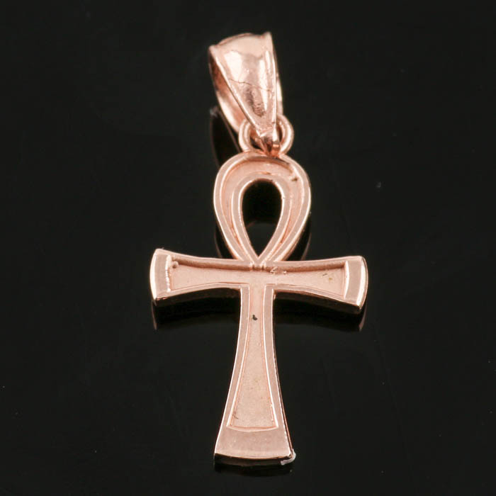 10K Rose Gold Opal Ring and Ankh Cross Pendant