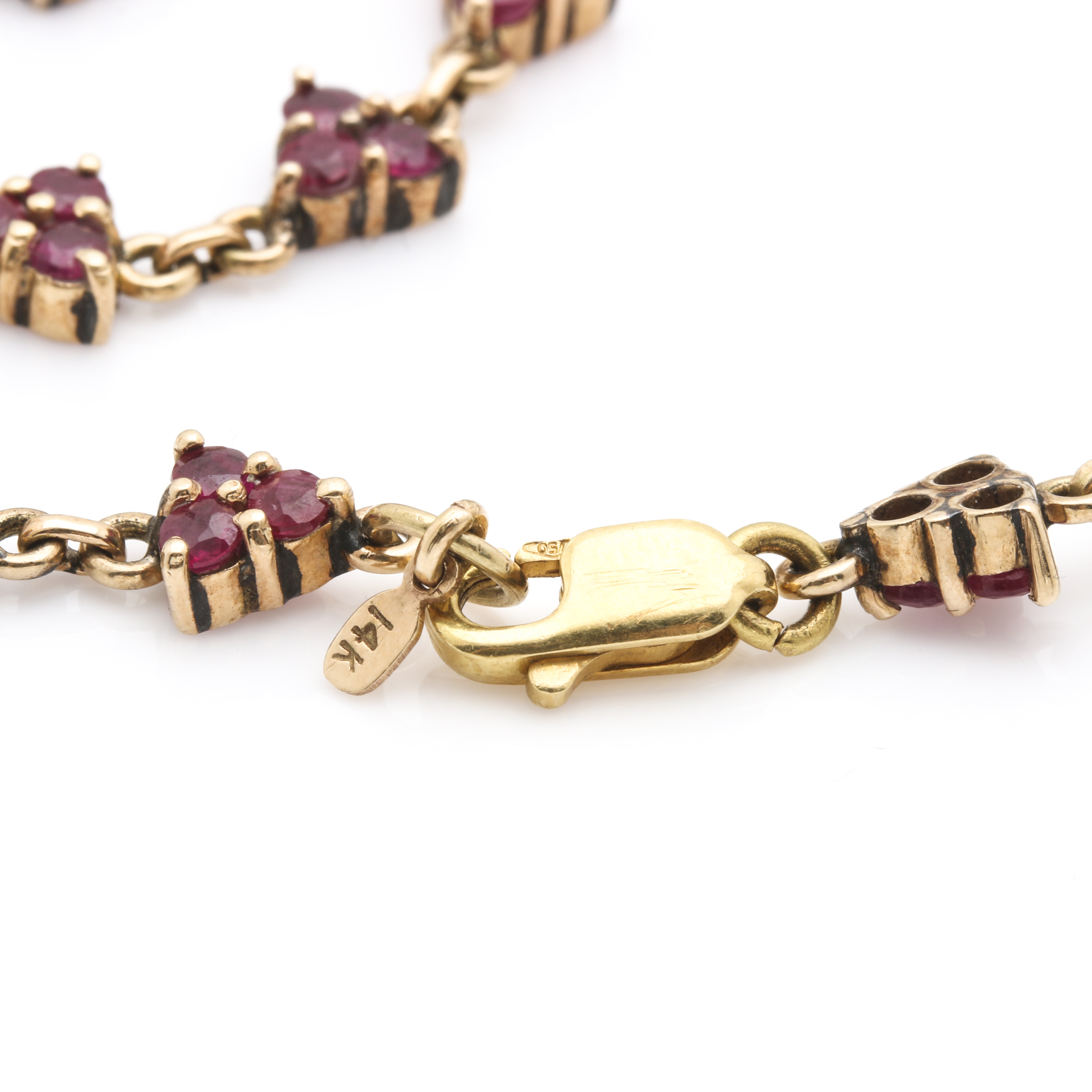 14K and 18K Yellow Gold Ruby Necklace