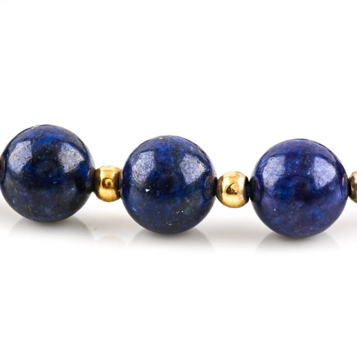 14K Yellow Gold Lapis Lazuli Bead Bracelet