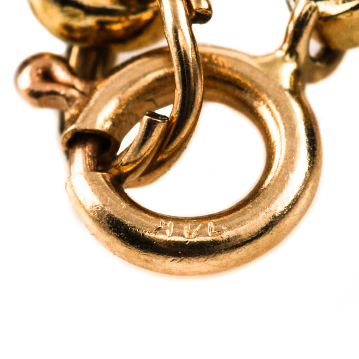 14K Yellow Gold Lapis Lazuli Bead Bracelet