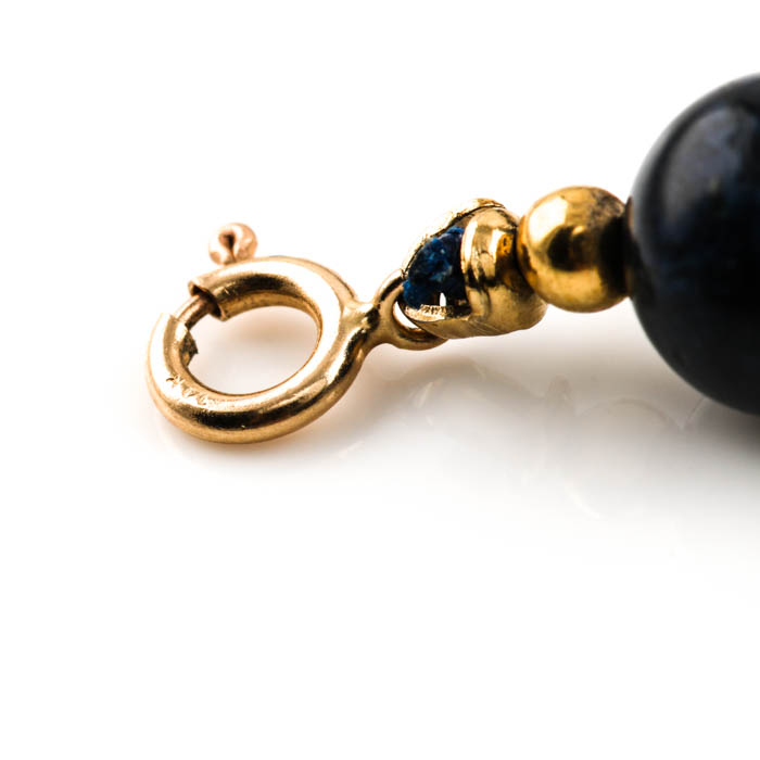 14K Yellow Gold Lapis Lazuli Bead Bracelet