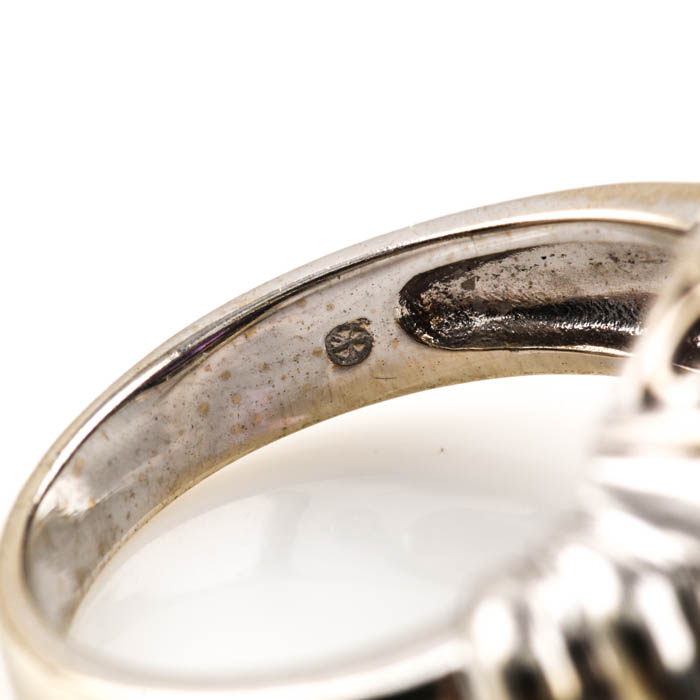 14K White Gold Amethyst and Diamond Ring