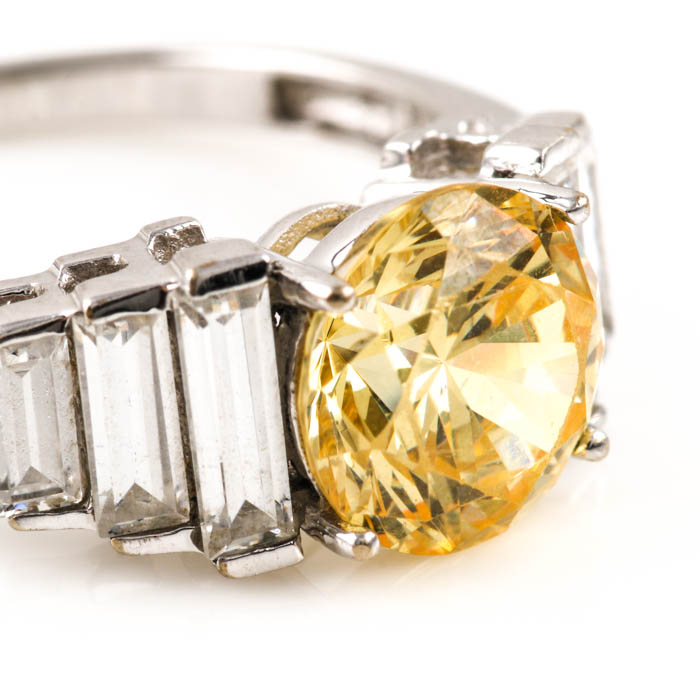 14K White Gold Cubic Zirconia Ring