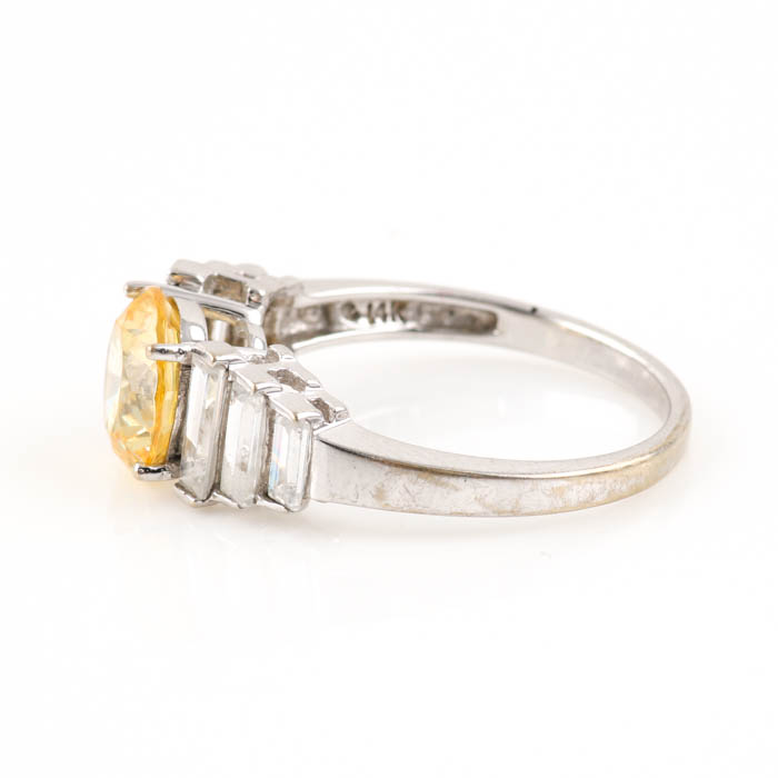 14K White Gold Cubic Zirconia Ring