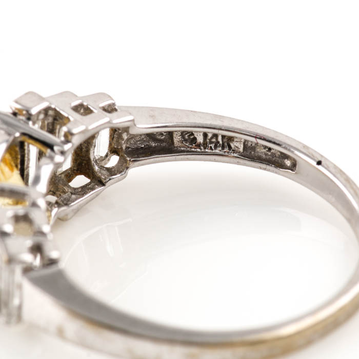 14K White Gold Cubic Zirconia Ring
