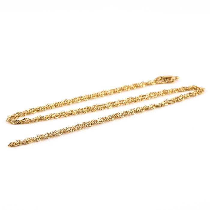 14K Yellow Gold French Rope Chain Necklace