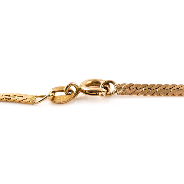 14K Yellow Gold Herringbone Necklace