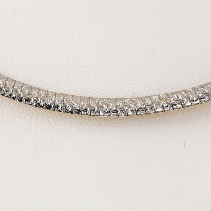 14K Two Tone Gold Reversible Omega Necklace