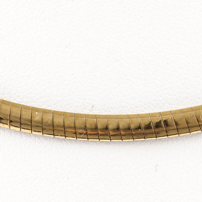 14K Two Tone Gold Reversible Omega Necklace