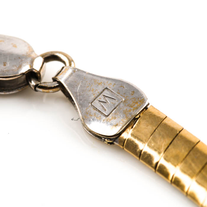 14K Two Tone Gold Reversible Omega Necklace