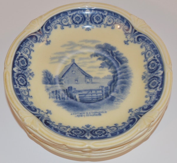 Antique Grindley "Scenes After Constable" Blue English China