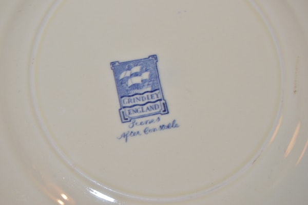 Antique Grindley "Scenes After Constable" Blue English China