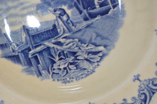 Antique Grindley "Scenes After Constable" Blue English China