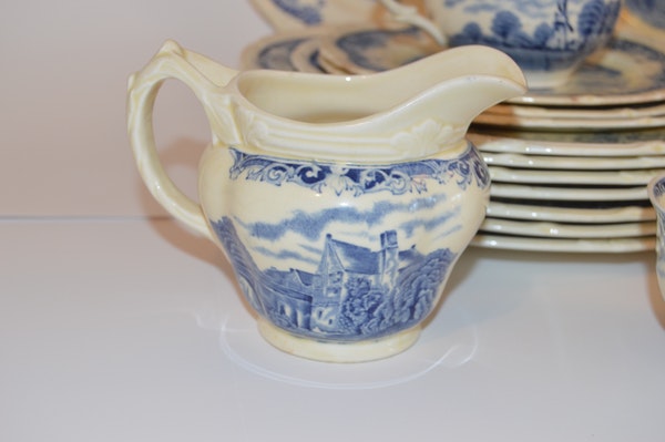 Antique Grindley "Scenes After Constable" Blue English China
