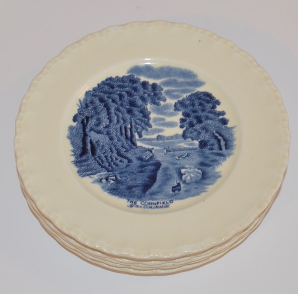 Antique Grindley "Scenes After Constable" Blue English China