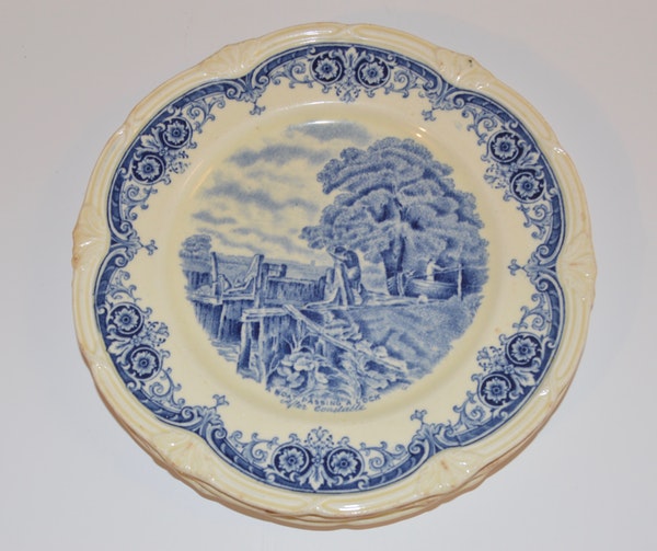 Antique Grindley "Scenes After Constable" Blue English China