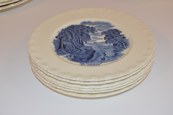 Antique Grindley "Scenes After Constable" Blue English China