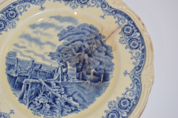 Antique Grindley "Scenes After Constable" Blue English China