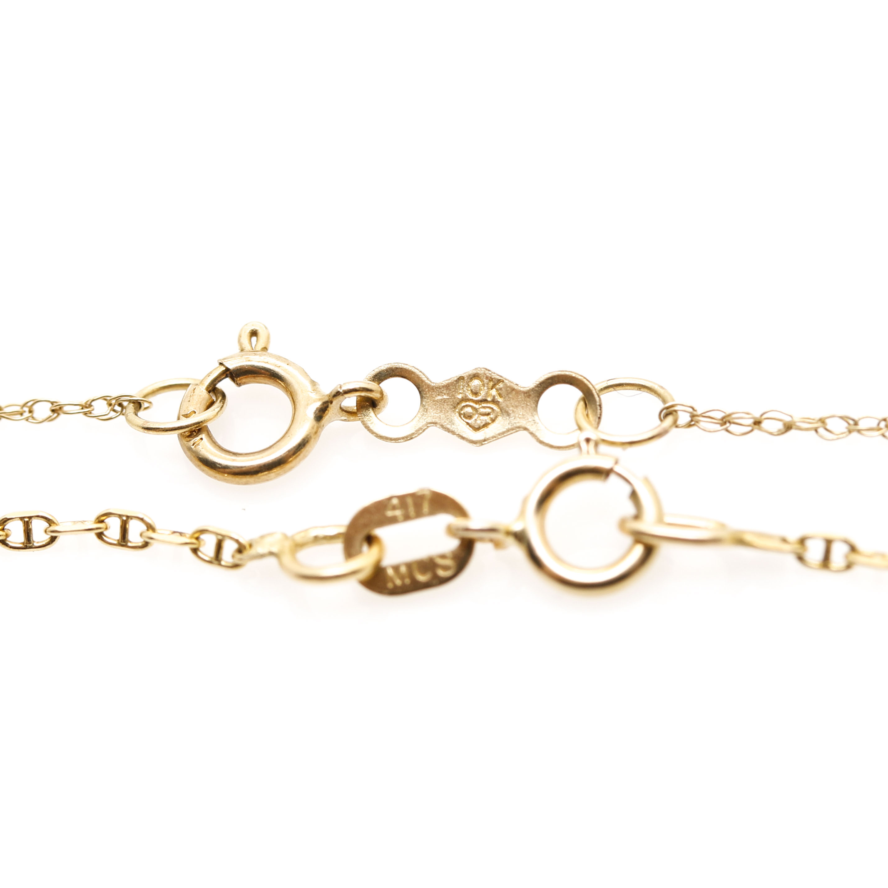 10K Yellow Gold Gemstone Pendant Necklaces Including Citrine And Diamond