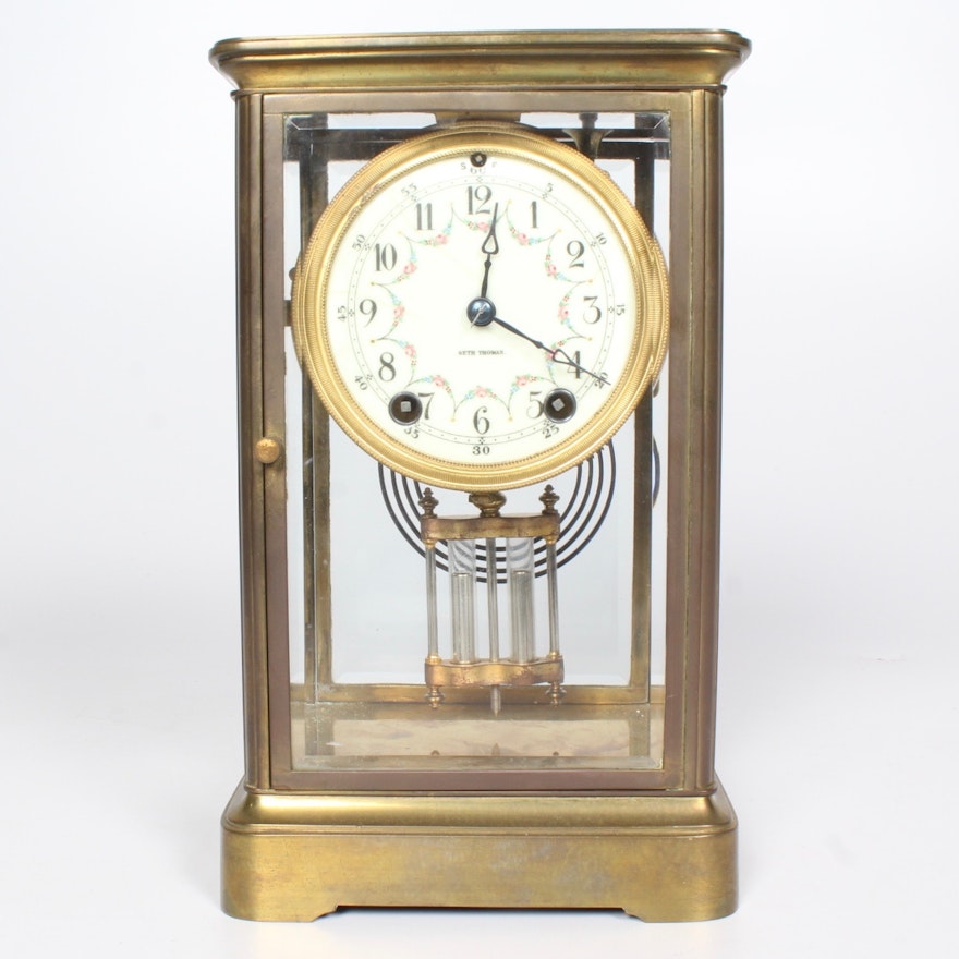 Brass Cased Seth Thomas Mantel Clock