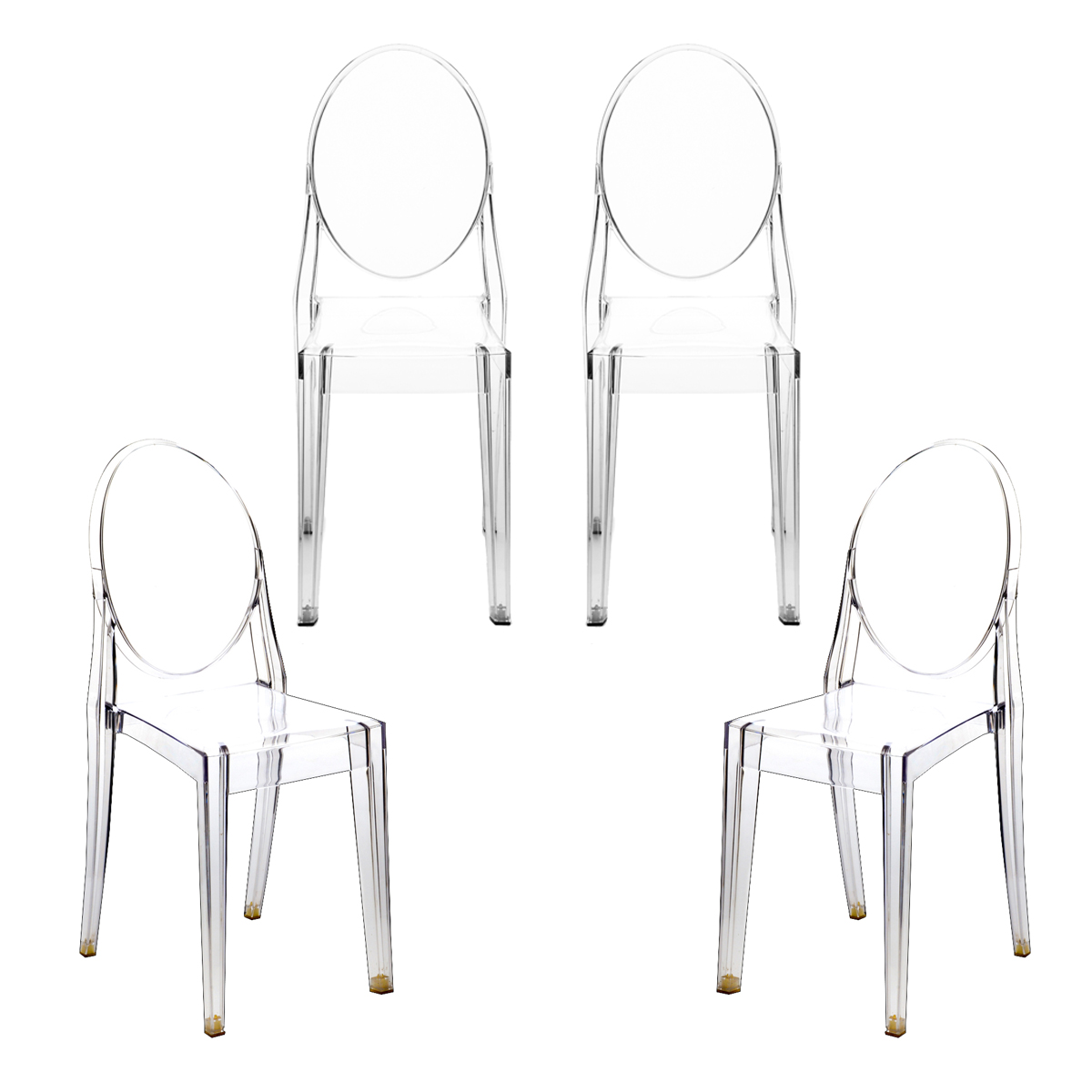 Set of Four Starck Style "Ghost" Chairs