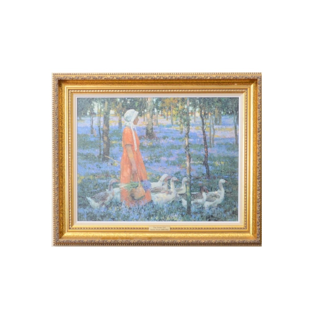 After Stanley Royle Offset Lithograph on Canvas "The Goose Girl"