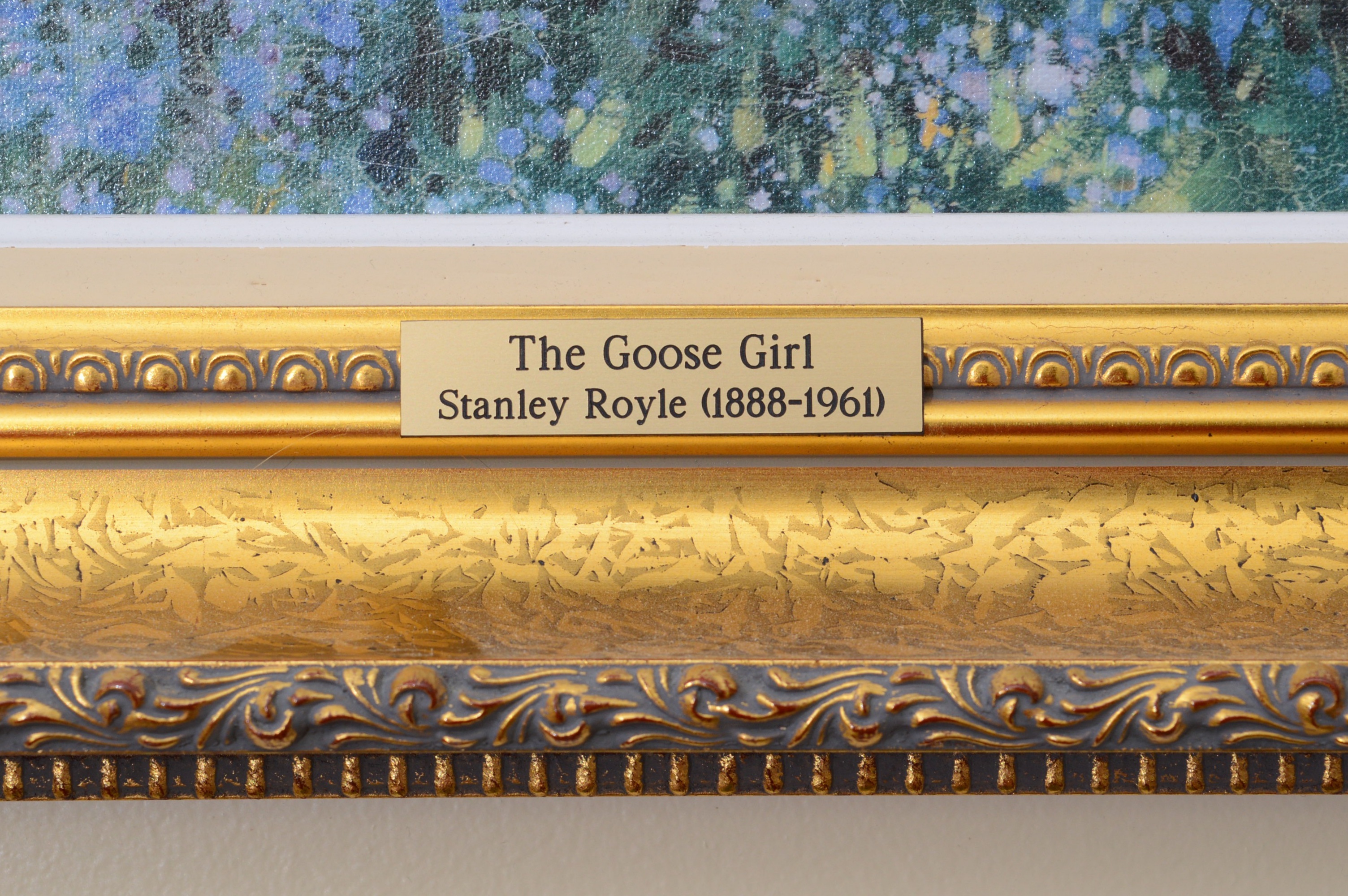 After Stanley Royle Offset Lithograph on Canvas "The Goose Girl"