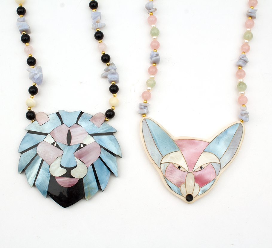 Beaded Lee Sands Necklaces with Shell Animal Pendants