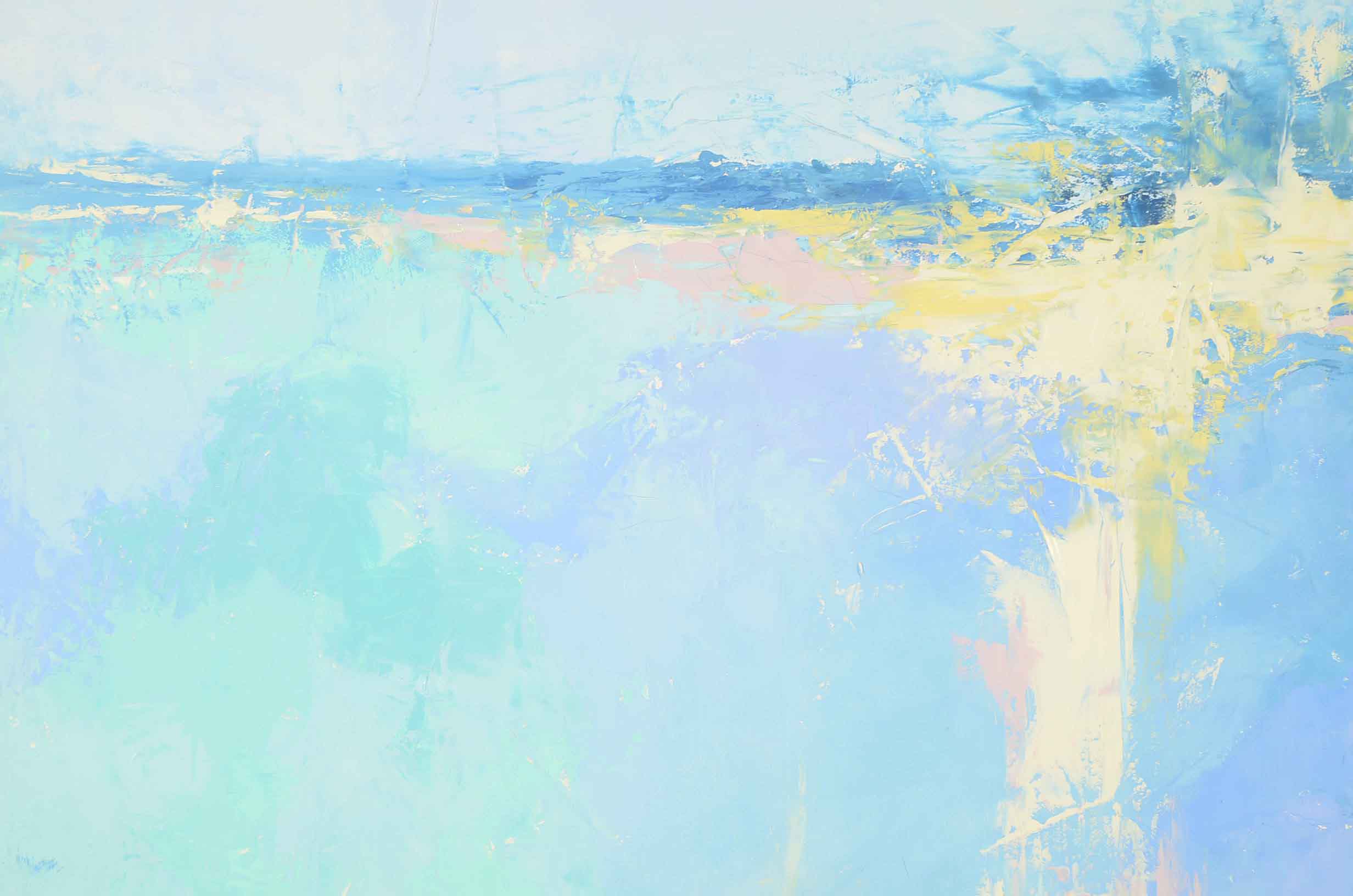 Sarah Brown Abstract Oil Painting "Seascape Sun"