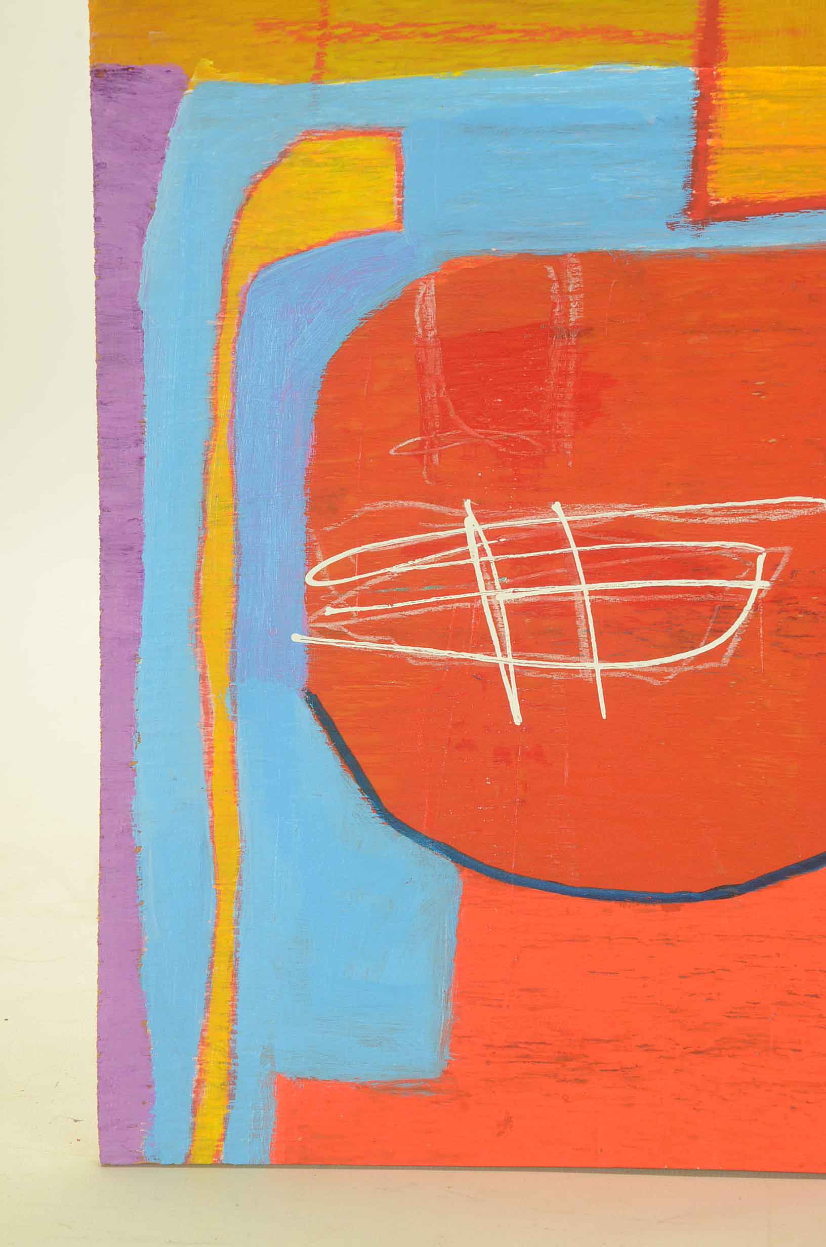 Bob Hoke Acrylic on Plywood Outsider Painting "Long John"