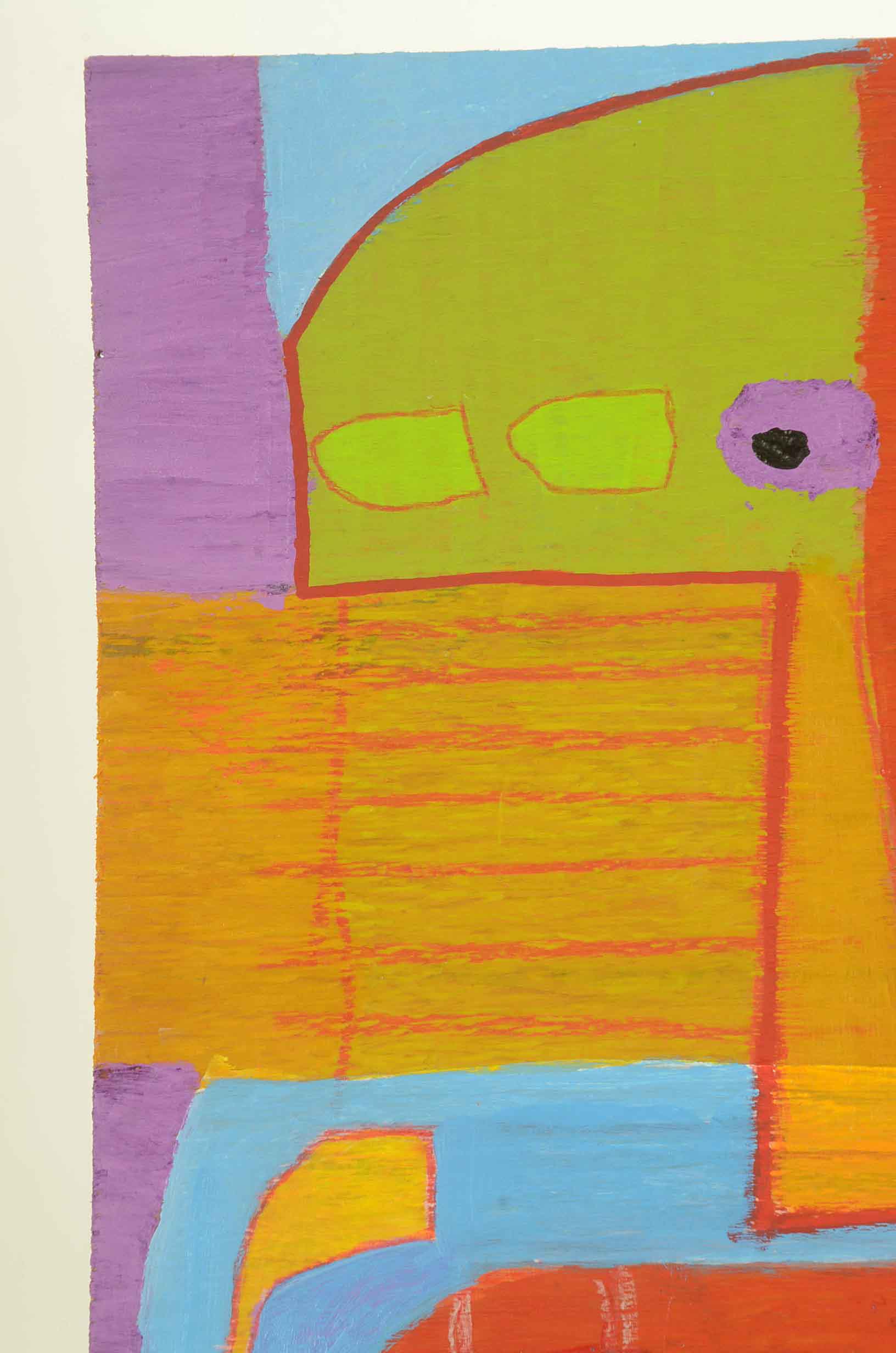 Bob Hoke Acrylic on Plywood Outsider Painting "Long John"